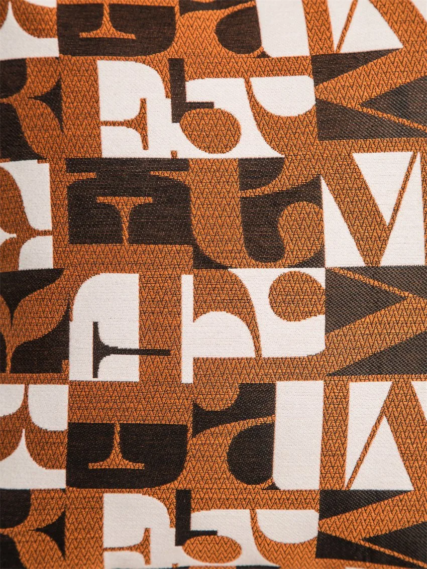 Hotel Bettwäsche Moderne Buchstabe Jacquard Gewebte Polyester Gepolstert Terra Rot Kissen Mit Geometrischer Kupferfigur