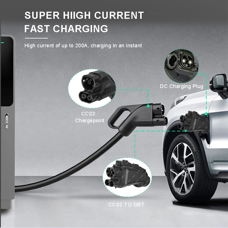 CCS2 to GB/T Adapter with EV Fast Charging Plug 200A DC Combo Adapter for Electric Vehicle EV Charger Connector CCS2 to Gbt