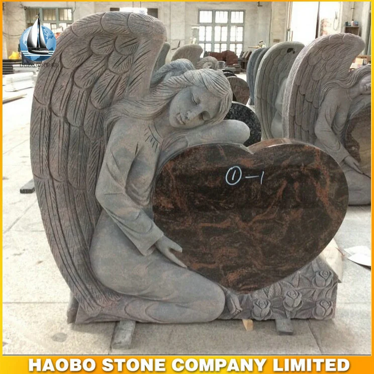 Aurora Granite Tombstone Angel Heart Carved Headstone