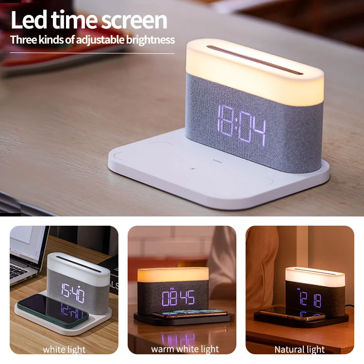 New Product Ideas Fast Wireless Charger with Digital LED Clock 3 in 1 Wireless Charger with Alarm Clock