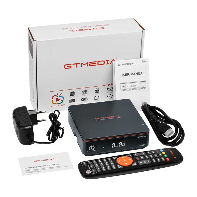 Receptor de 265 TV satélite HD de 1080p H.264 DVB-S2 Definir TV superior Receptor de Satélite Dish Smart TV Decoder Gtmedia V9 Prime