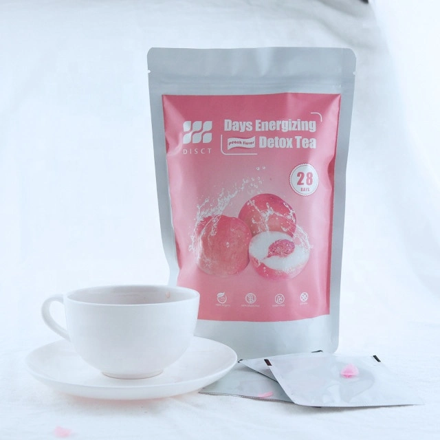 Wholesale Custom Logo Belly Fat Burner Organic Weight Loss Slimming Detox Tea with Peach Flavor