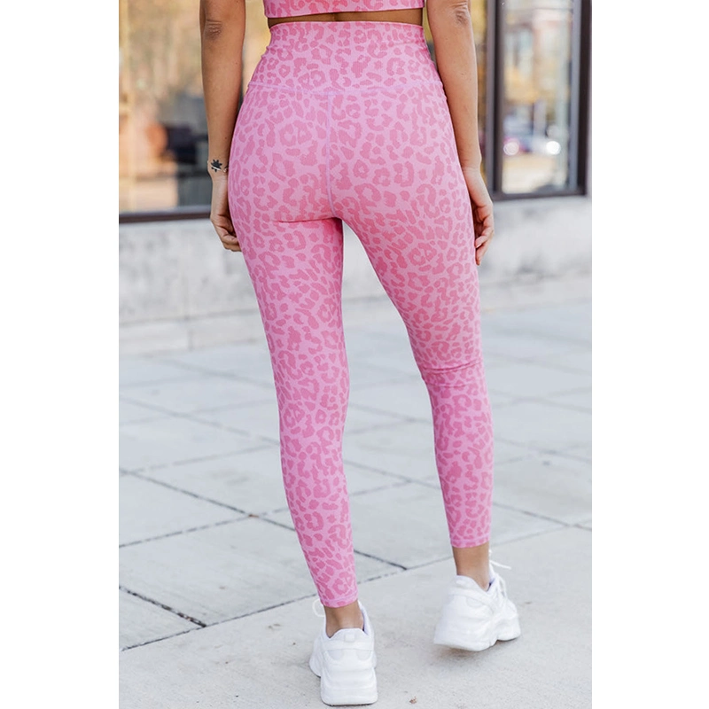 Dear-Lover High quality/High cost performance Fitness Yoga Wear Pink Leopard Print High Waist Gym Wear Seamless Leggings