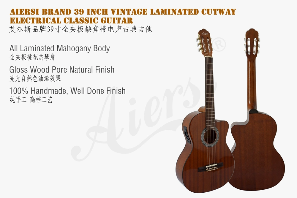 Aiersi Marke Handgemachte Cutway Electric Holz Classic Gitarre