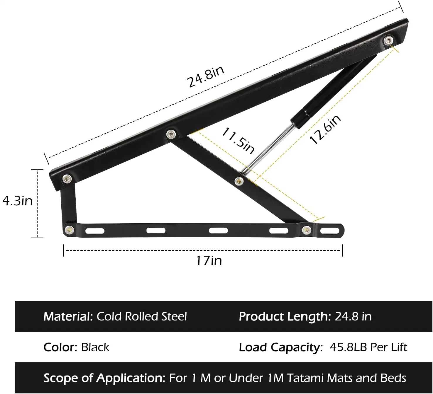 90cm Bed Pneumatic Lifter Hardware for Furniture Sofa Bed Fitting for Furniture