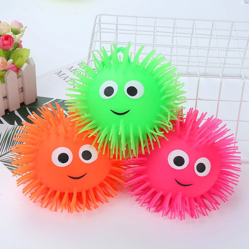 Amazon Hot Sell Chidlren Toys Smile Face Glowing Light up Kid Toys Bouncing Stress Ball