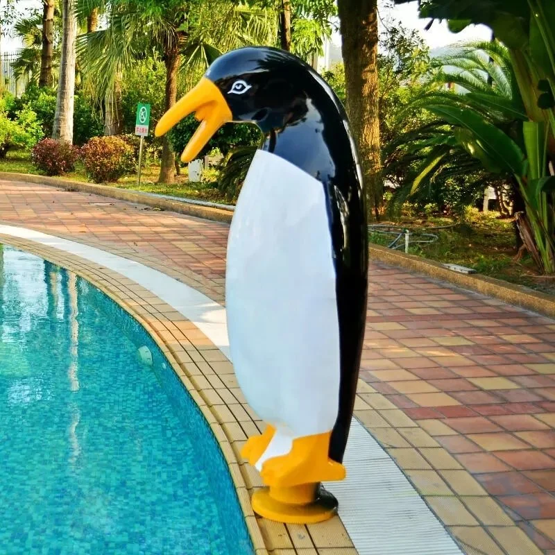 Penguins Shape Fiber Glass Swimming Pools Shower SPA Massage Impact Jet