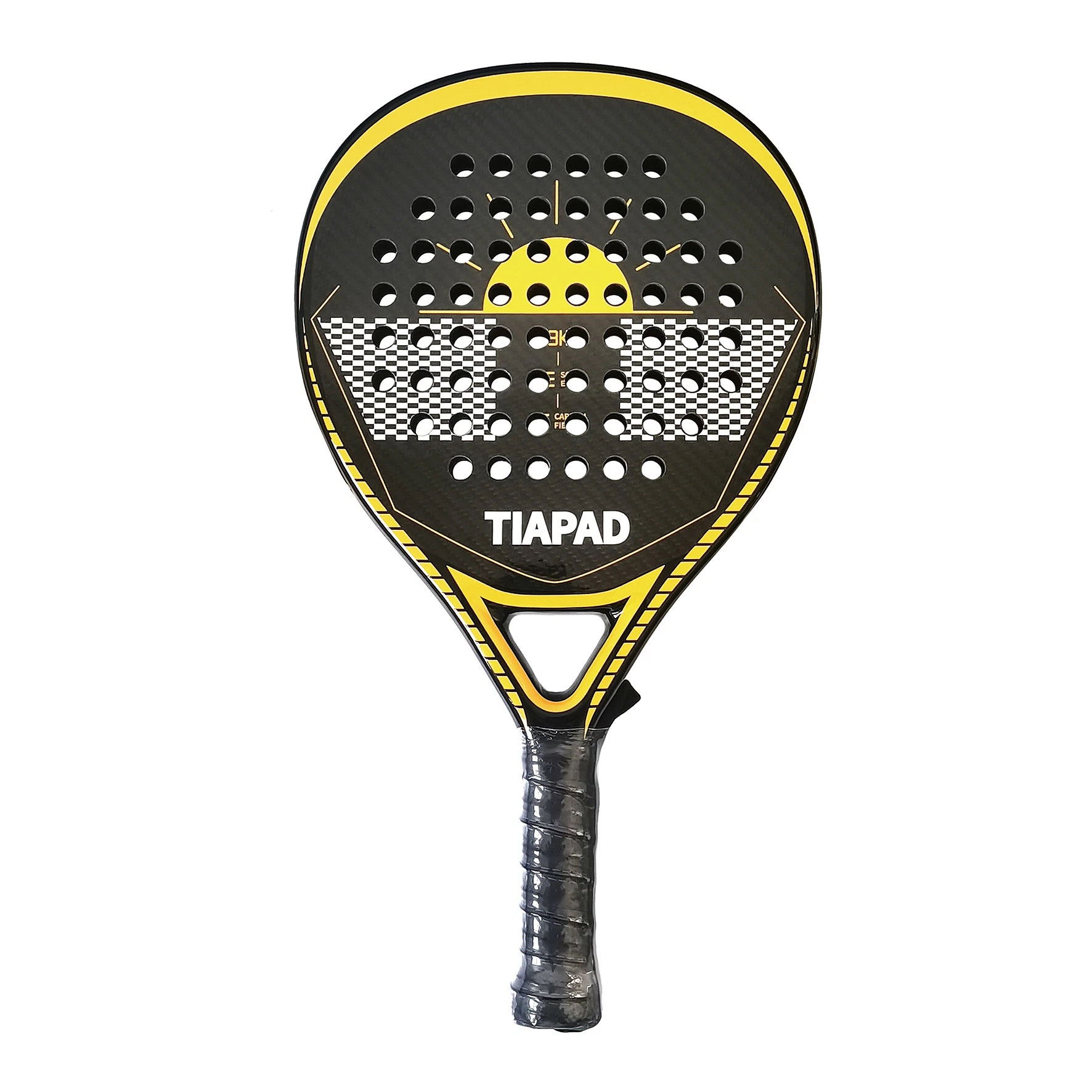 Hot Sales High Quality Glass Fiber Full Carbon 3K 12K 18K Custom Padel Racket Short Lead Time Decal Printing Tennis Racket for Adult Soft EVA Core 360g