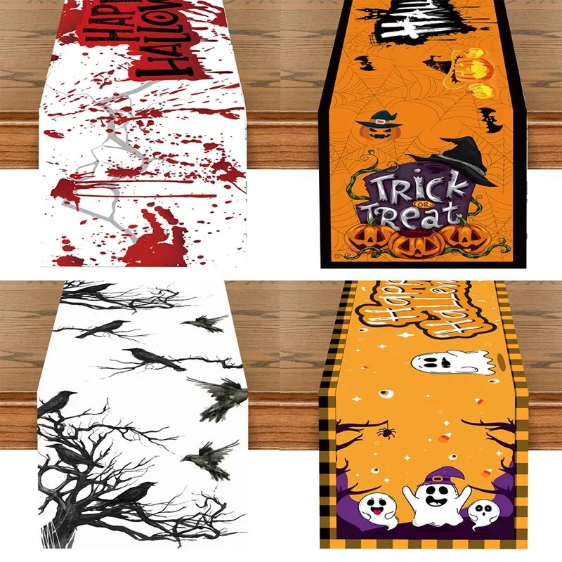 Halloween Vinyl Rectangular Table Runner Halloween Party Home Dining Table Оформление