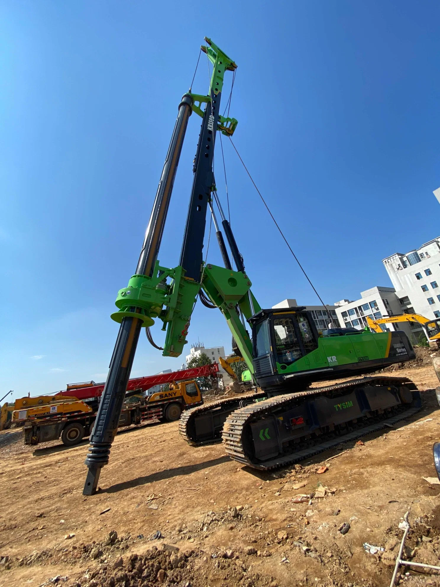 Tysim Kr300e Rotary Drilling Rig, Single Load Transportation, Piling Equipment