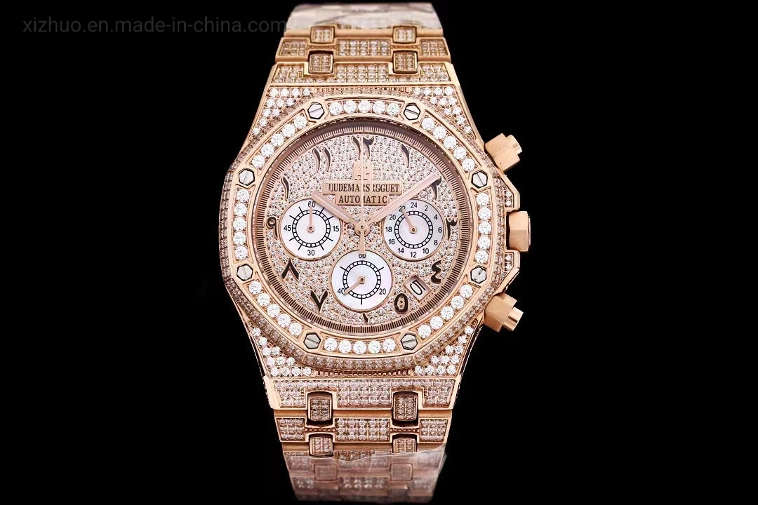 2023 Iced out lujoso reloj de pulsera reloj de diamantes Oro Plata hombres Relojes Hip hop con la caja regalos de joyas de gran diámetro ver Proveedores