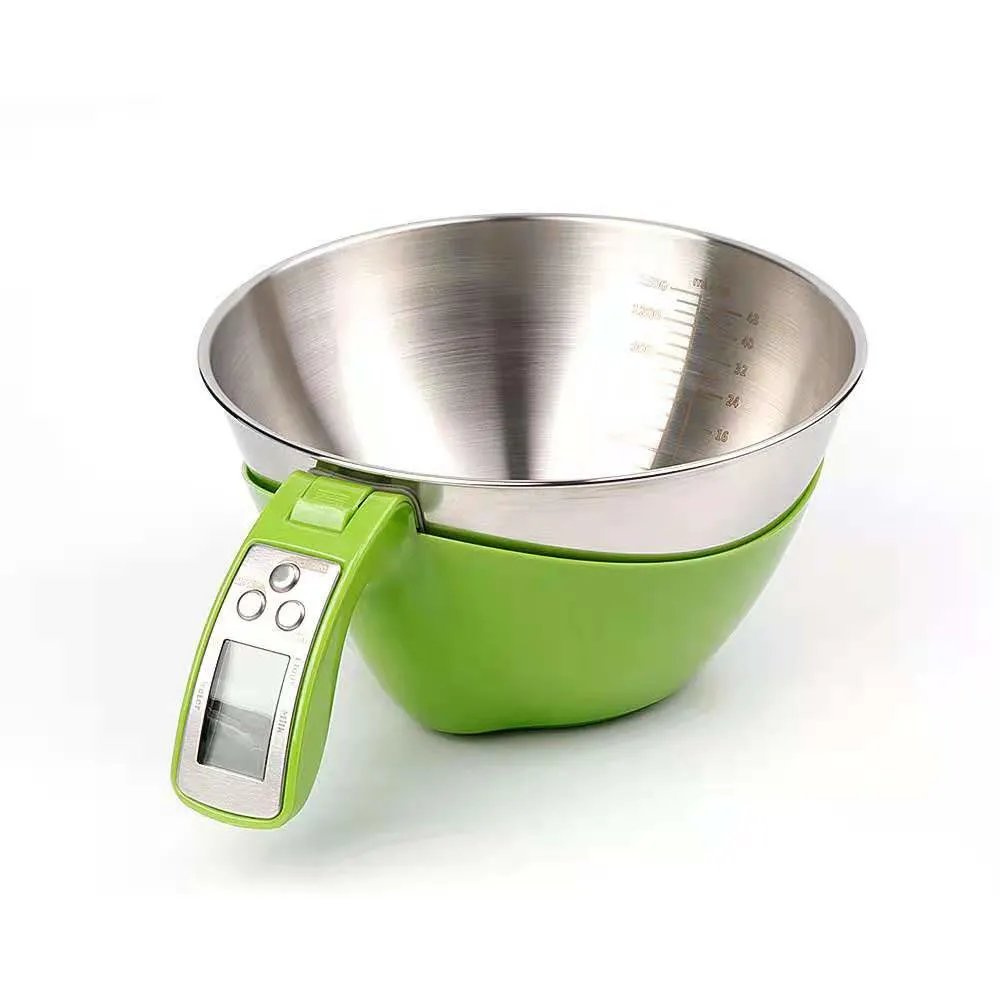 Stainless Steel Kitchen Scale with Removable Bowl Measuring Cup