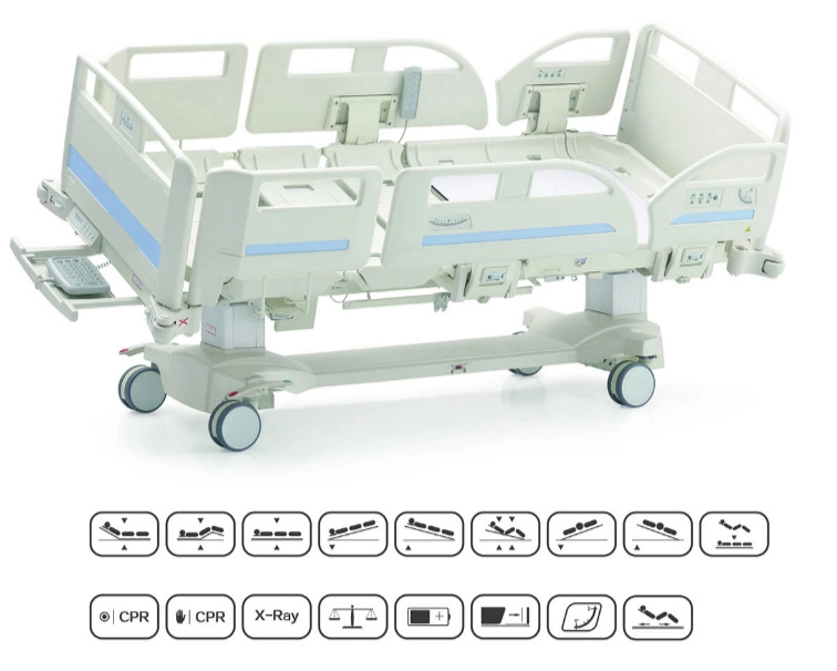 Equipamento médico Hospital Use Divisão de pacientes em UTI médica elétrica de sete funções Cama com sistema de pesagem