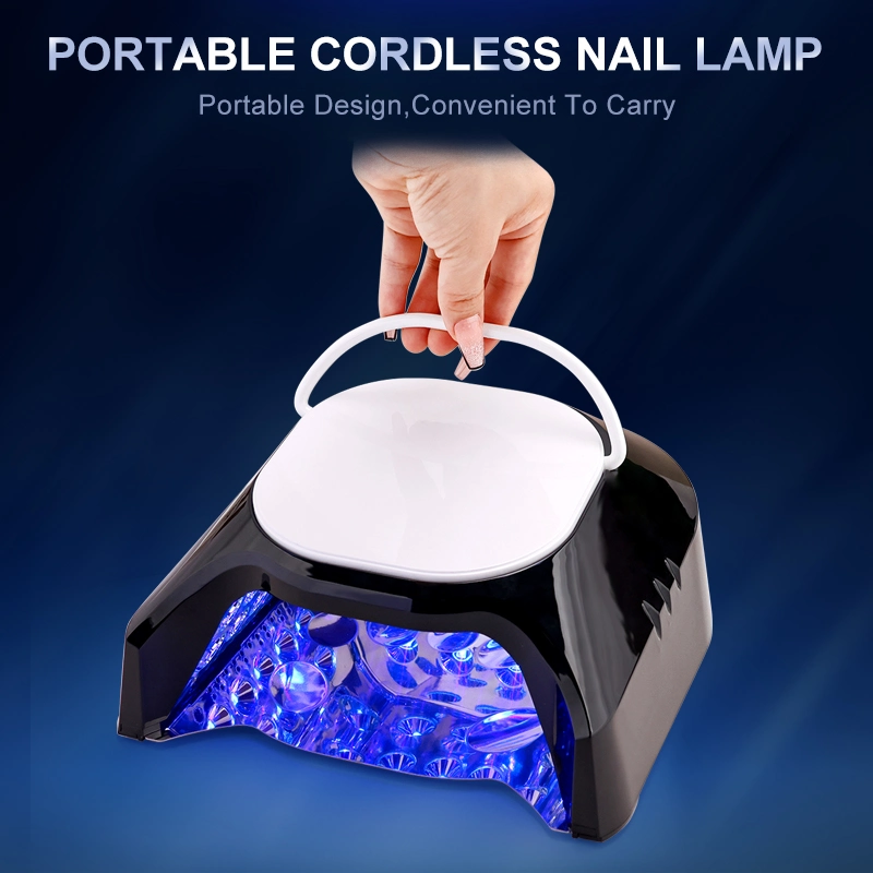 Lámpara de gel LED UV recargable portátil de 86W LED Professional Nail Gel Polaco Secador sin cable para Manicura Salón