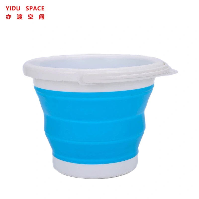 Portable Hanging Household Outdoor Plastic Silicone Toy Bucket Folding Car Wash Bucket Fishing Bucket