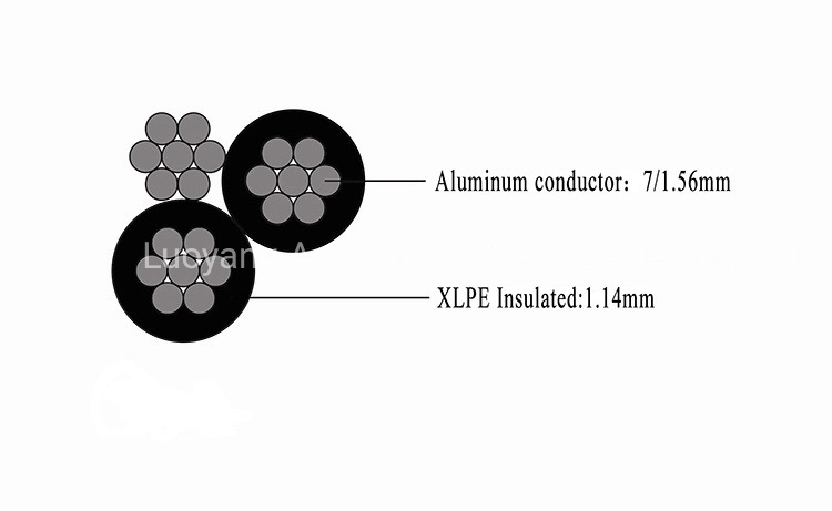 Triplex Service Drop XLPE Insulated 2/0 AWG Aerial Bundled Aluminum Cable