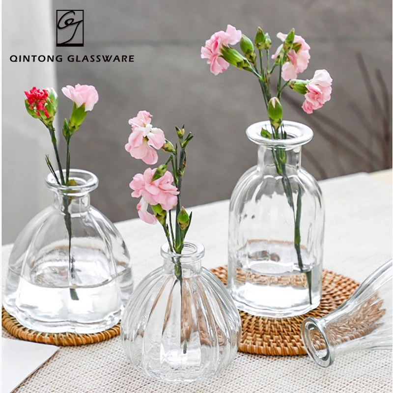 Wholesales 200ml 6.7oz Round Vintage Retro Hydroponic Flower Glass Vase for Centerpieces Wedding Party Celebration Table Decor