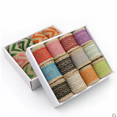 Hans Chinese Supplier Color Jute Lace Ribbon