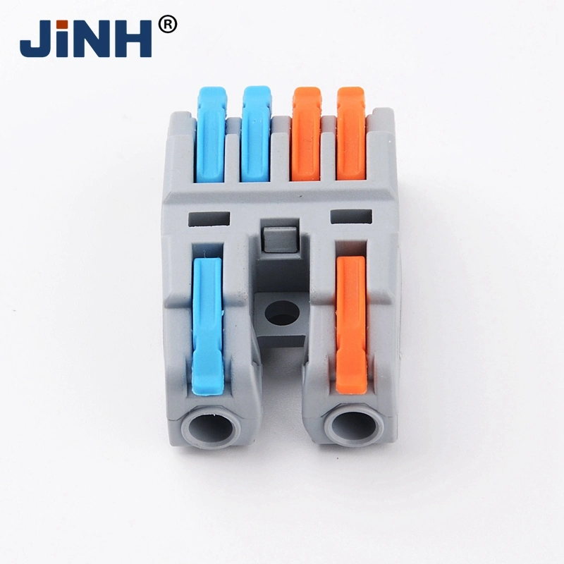 Fast Wire Connectors 2 in 4 out Push-in Spring Splicing Terminal Block