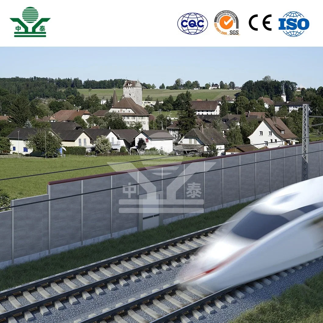 Zhongtai tráfico barreras de sonido China Vendedores tren barrera de sonido Galvanizado Lámina material Alta velocidad Barrera de sonido ferroviario con Metal perforado