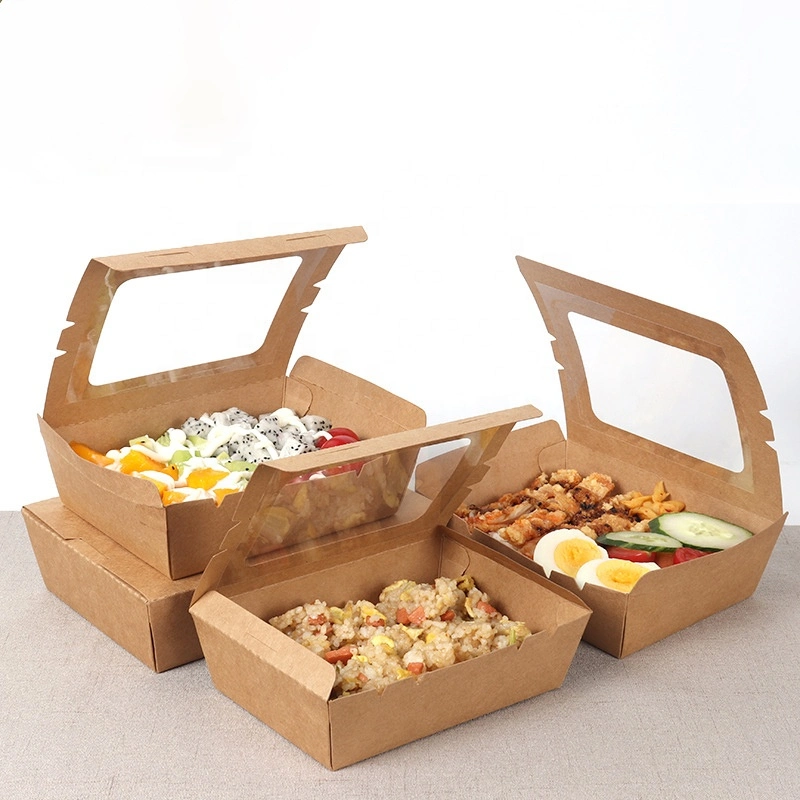 Disposable Tableware Eco Friendly Kraft Food Box Food Grade Chicken Box to Go Boxes Restaurant