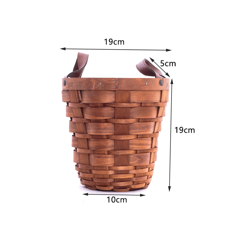 Redondo de madera Chip de madera Decorative Storage Basket