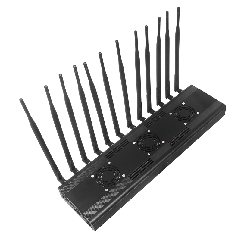 Desktop 12 canaux simple Wi-Fi Jammer Blocker VHF UHF GPS 2/3/4/5g Jammer de signal de téléphone portable