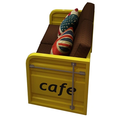 American Iron Booth Retro Music Sofa Chair and Table Retro Diner Furniture