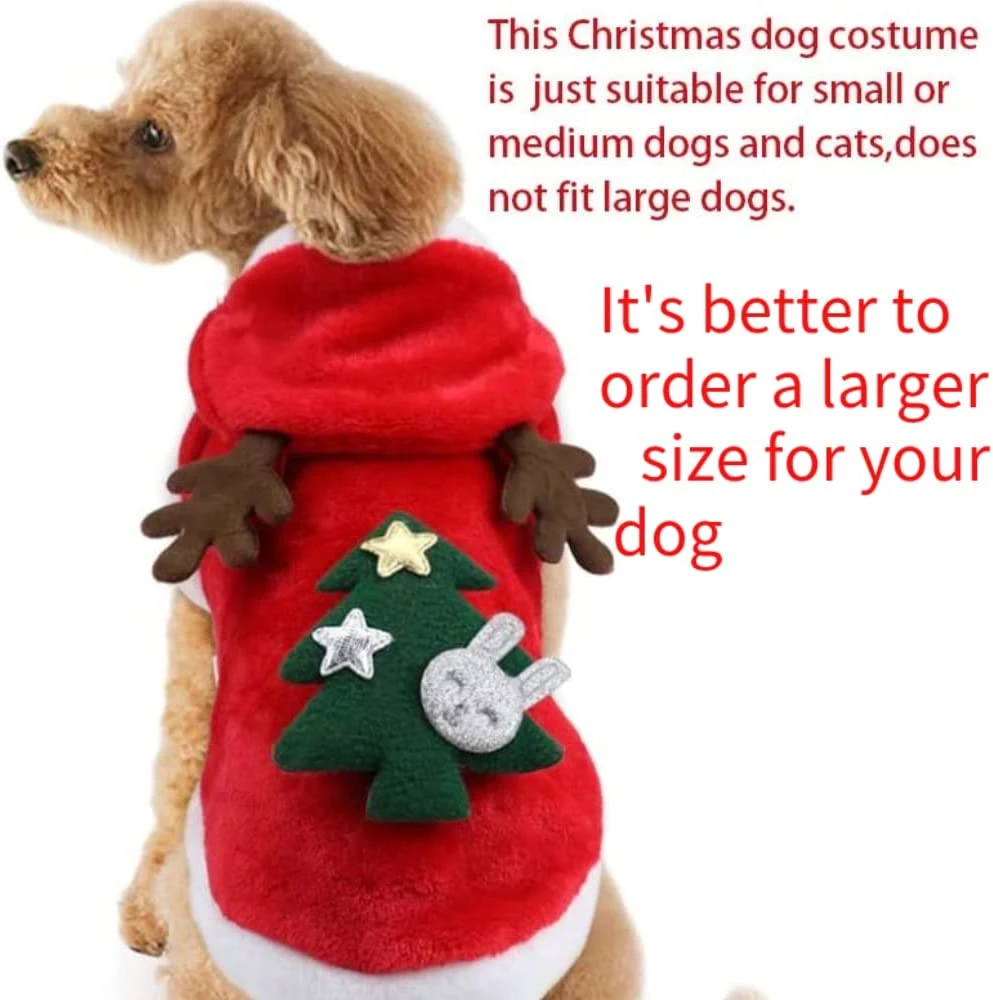 Pet Dog Christmas Clothes Costume, Dog Clothes for Small Medium Dogs and Cats