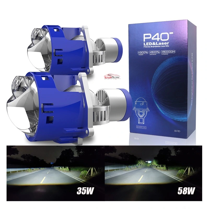 Lente de projetor LED Bi laser de 3 polegadas P40L Faro 12000lm alta Lâmpada de luz Super brilhante de médios LED impermeável de 6000 K Bi Lente do projetor