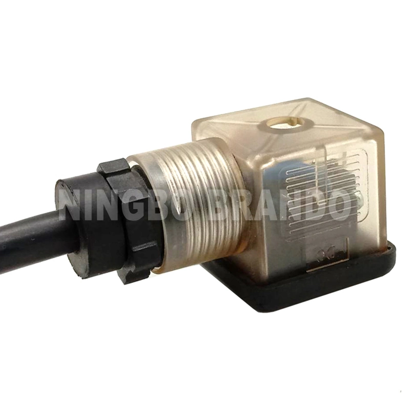 AC DC IP65 IP67 MPM DIN 43650 Forma A B C de la bobina de válvula de solenoide de Conector con cable LED43650DIN DIN DIN43650B43650C