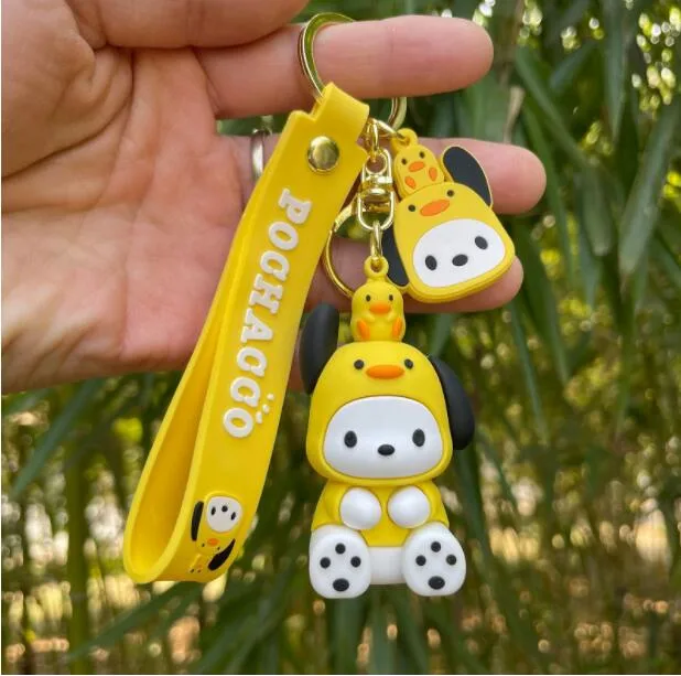 Ruunjoy New Sanrio Keychain Kuromi My Melody Keychain Hug Bag Pendant Car Keyring Cute Cartoon Sanrio Accessories Kids Toys Gifts