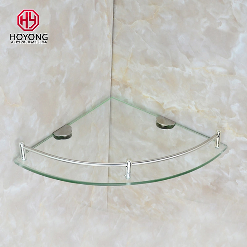 Wall Hanging Corner Three Two Single Tier Shower Bathroom Storage Corner Shelf Glass