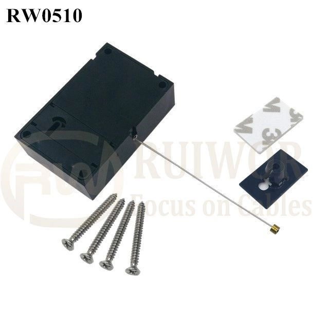 RW0510 Cuboid Anti Theft Pull Box with 25X15mm Rectangular Adhesive ABS Plate Used in Consumer Electronics Products Stores