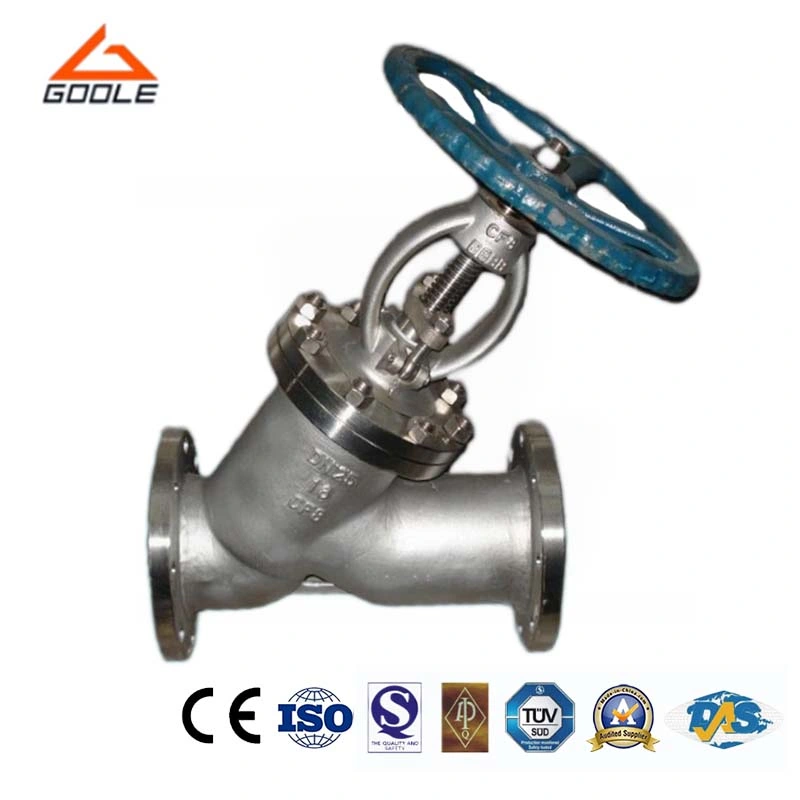 DIN3356/ANSI B16.34 Butt Welded/Flanged Ends Y Pattern Globe Valve/Bellow Sealed Globe Valve