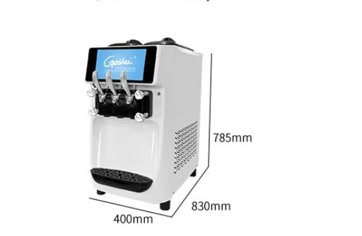 Tres sabores de máquina de helados