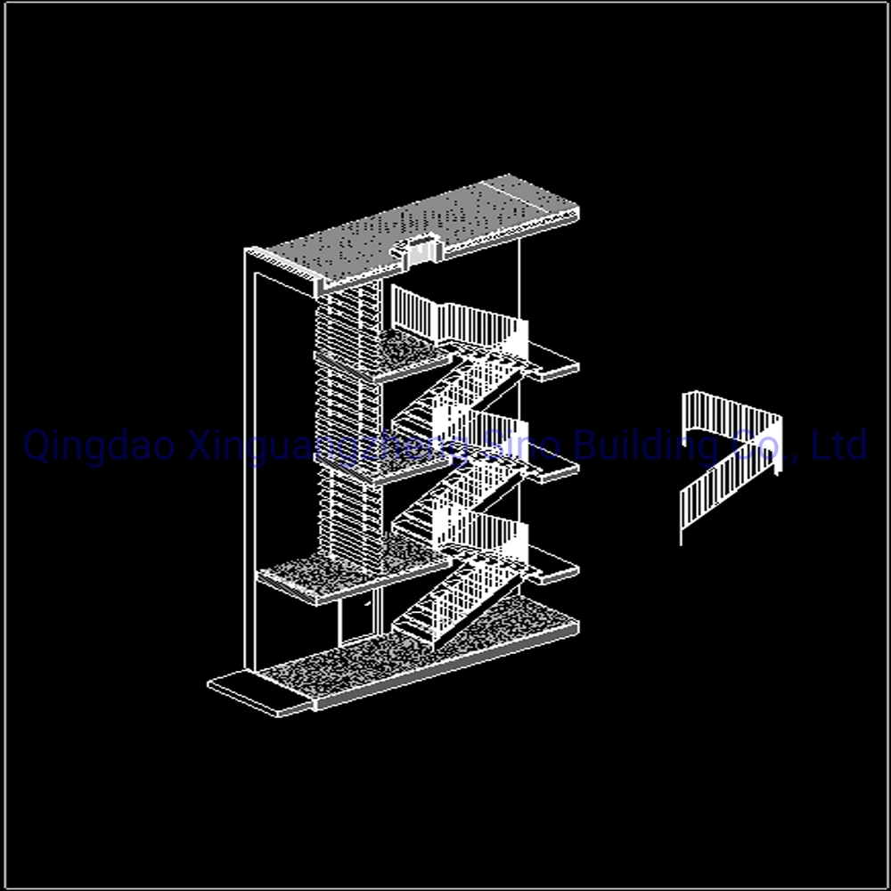 High quality/High cost performance  Hot-Dipped Galvanized Steel Structure Stairs for Apartment