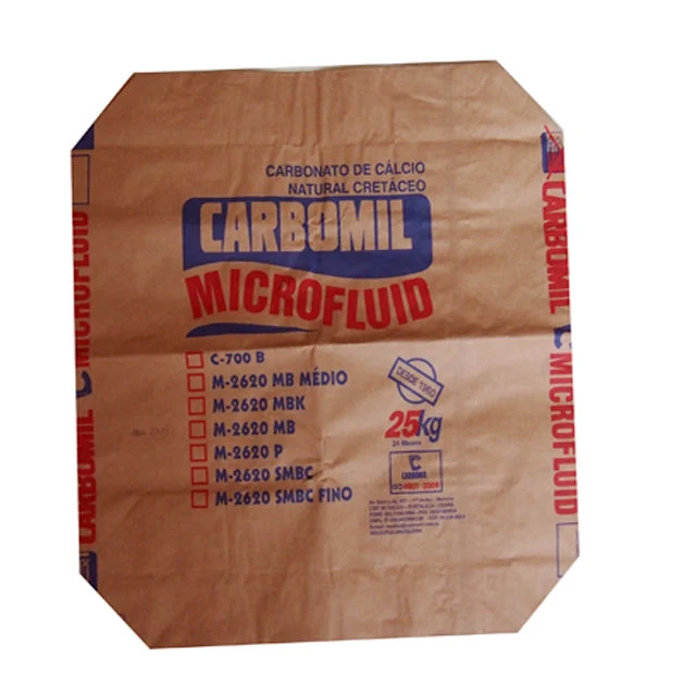 Empty Custom 50kg Craft Paper Valve Bags Type Multilayer Paper Bag for Cement Putty Powder Flour