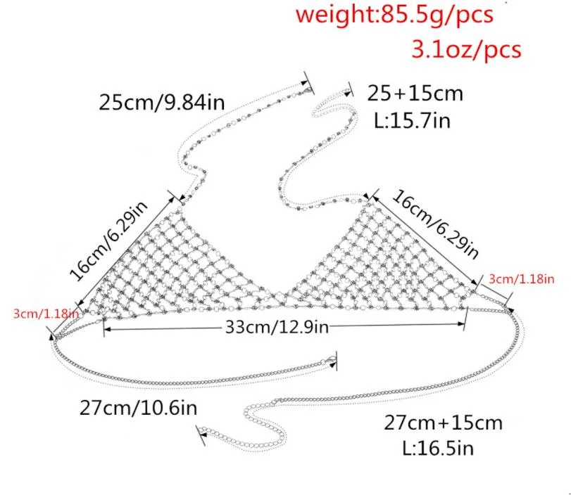 سلسلة حمالة الصدر، مجوهرات مهرجان أسود مثير راقصة بيكيني كوستومي سلسلة مجوهرات الجسم