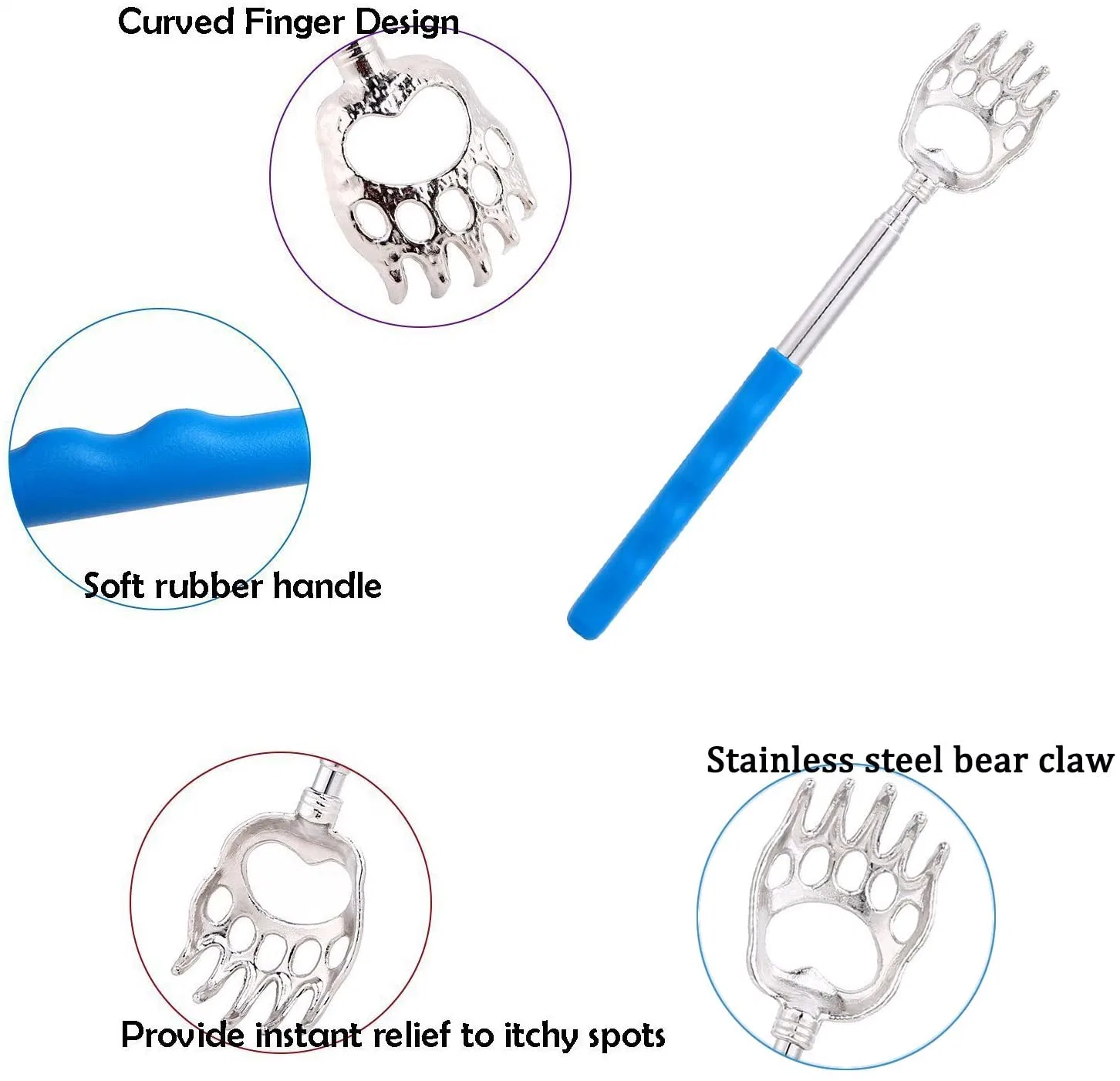 Expansível portátil suportar Telescópico Garras o fundo de metal Scratchers Massajador para trás