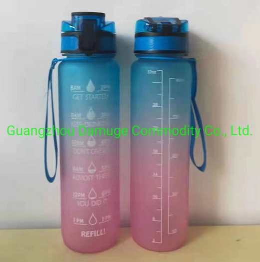 1 l grande capacité portable Tritan plastique Sports Water Bottle espace Bouchon à vis de flacon avec buse d'aspiration et poignée