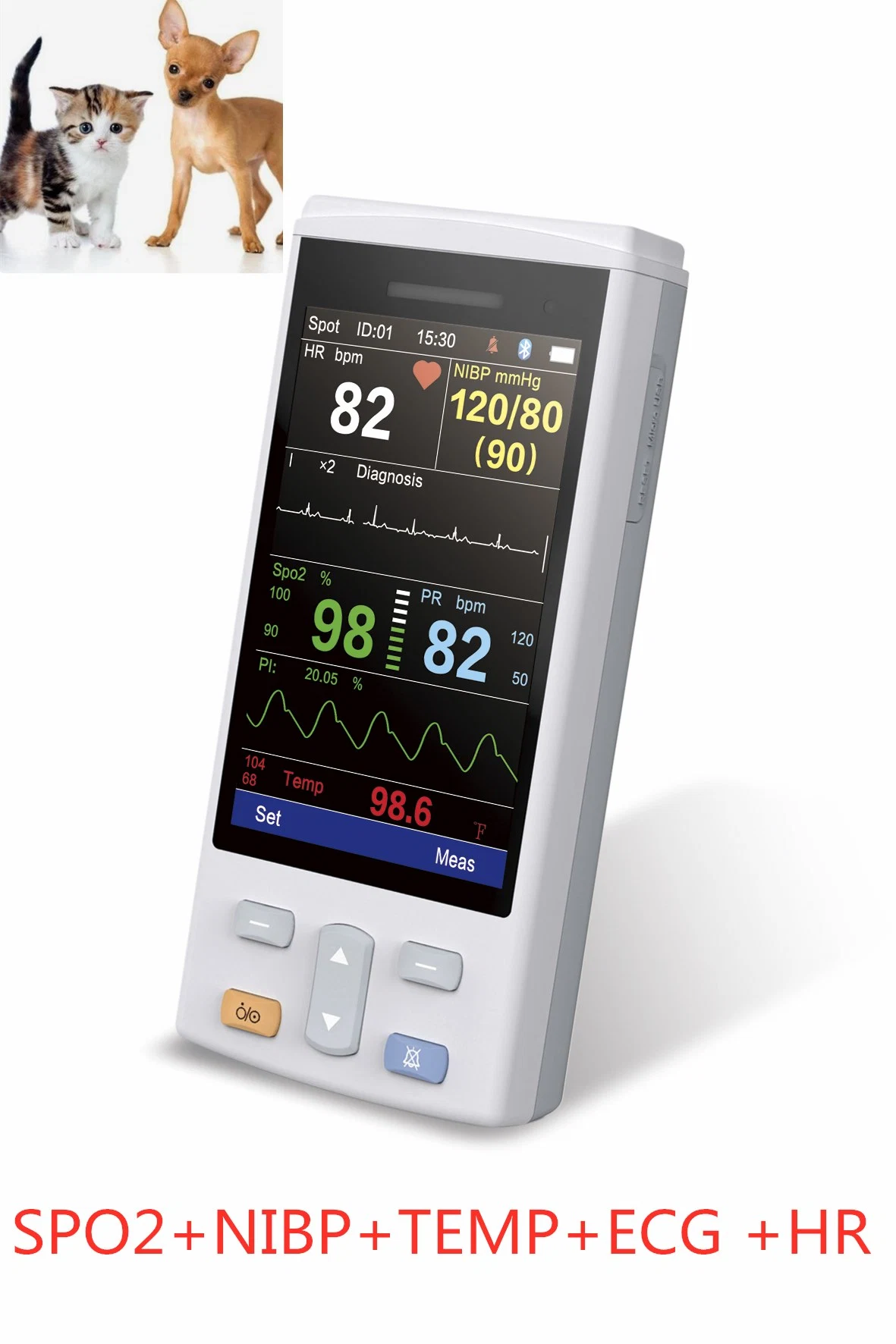 Veterinary Equipment Vt300V Blood Pressure Monitor Handheld Veterinaray Use Vital Signs Monitor