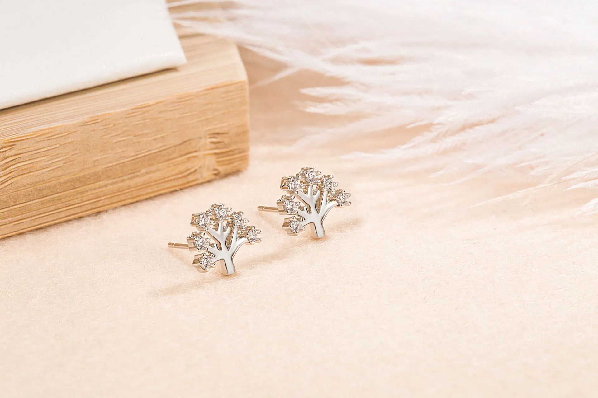 Slightly Set Diamond Wishing Tree Christmas Stud