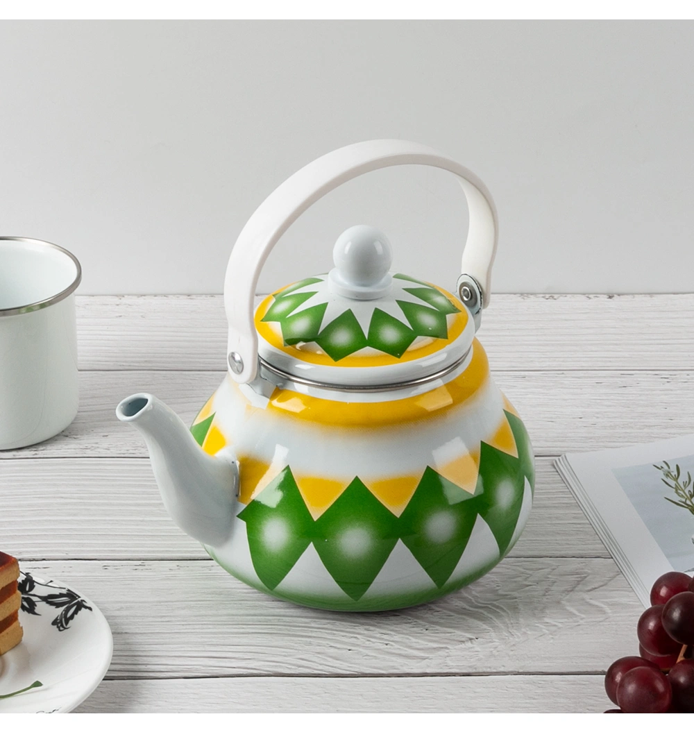 1.5L Factory Goods Stocks Tea Pot Cookware Camping Saudi Arabic Enamel Kettle Set