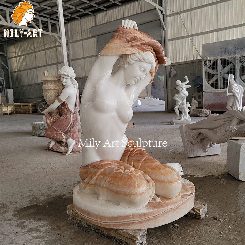 Life Size Decoration Marble Figure Sexy Woman Sculpture