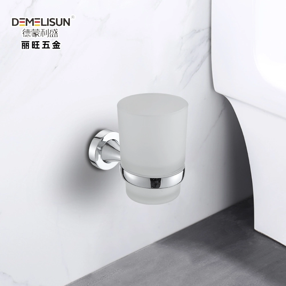 Luxury Toothbrush Single Glass Cup Tumbler Holder for Bathroom