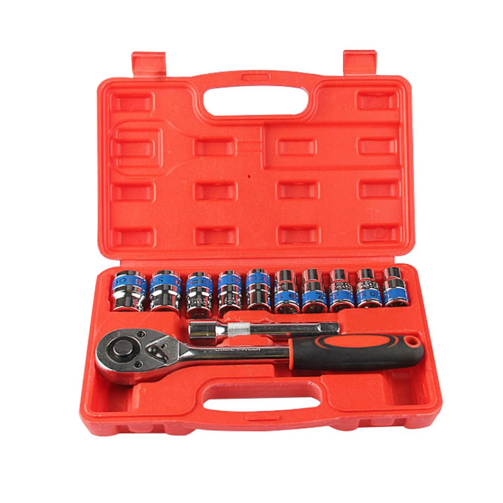 12 PCS Tools Hand Box Kit and Socket Wrench Hardware Case Sets Professional for Car Bicycle Bike Tool Set