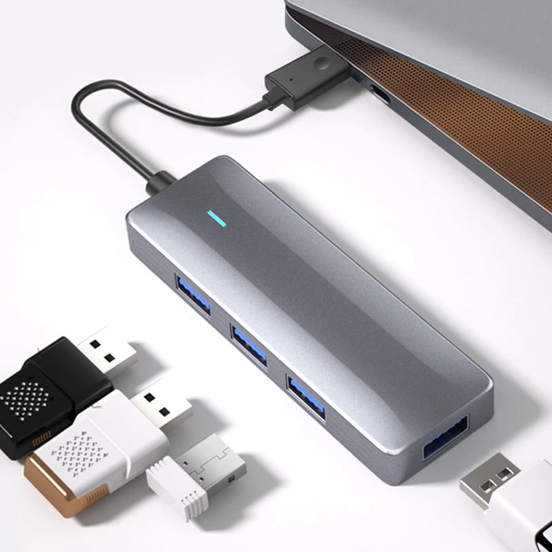 Adaptador de estação de ancoragem tipo C 3.1 para Hub USB 3.0 de 4 portas Para todos os computadores portáteis