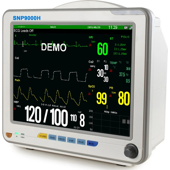جهاز مراقبة المرضى شبه المعياري Sinnor Snp9000I بقياس 15 بوصة طبي 6 معلمات بالنسبة إلى مصنع وحدة العناية المركزة مباشرة
