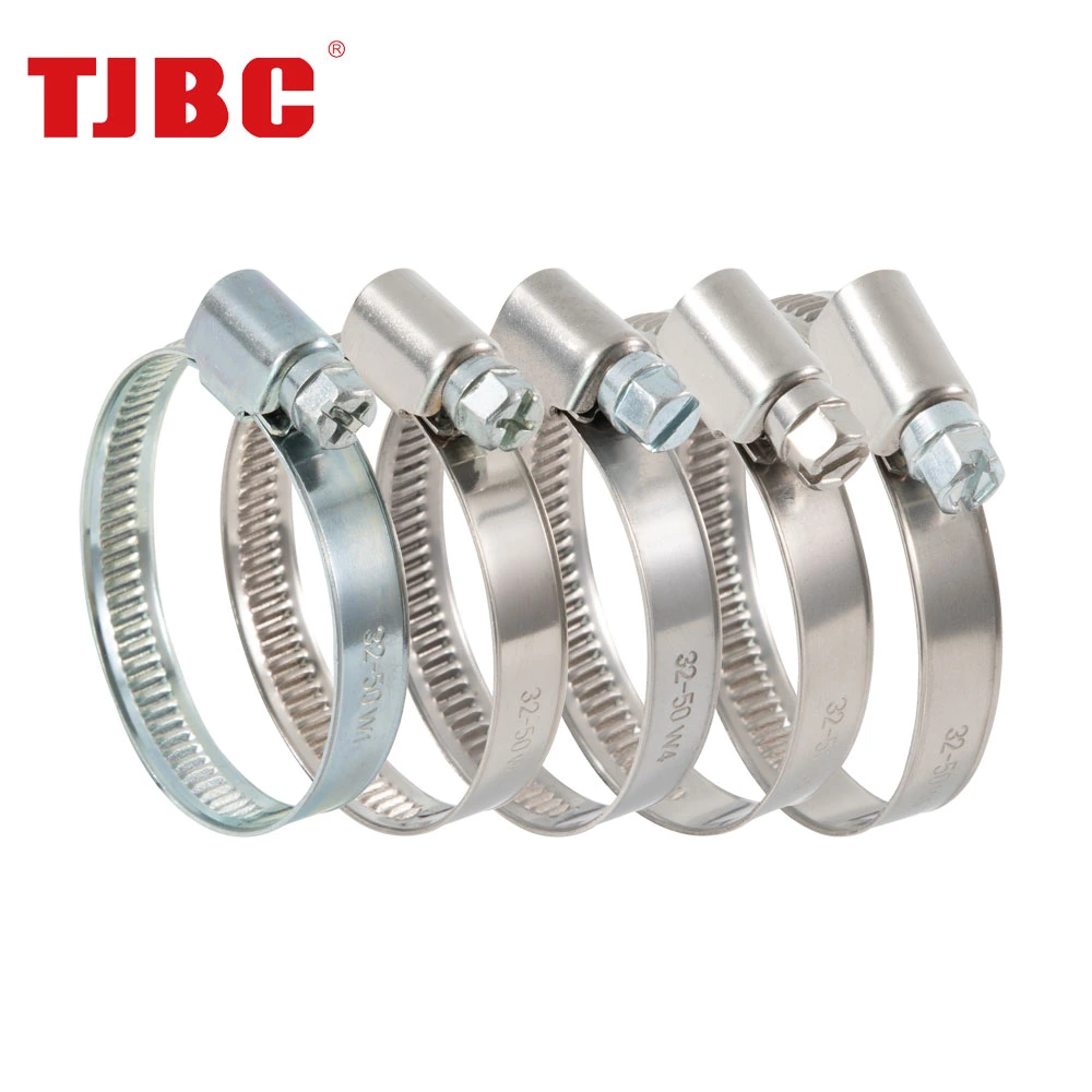 316ss Stainless Steel Non Perforated Worm Gear German Type Hose Clamp, 12-22mm Bandwidth